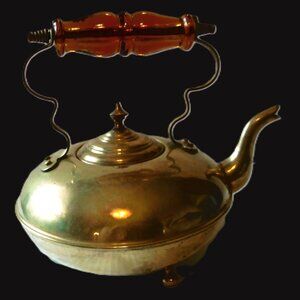 Vtg Brass JCB 3 Footed  England Teapot